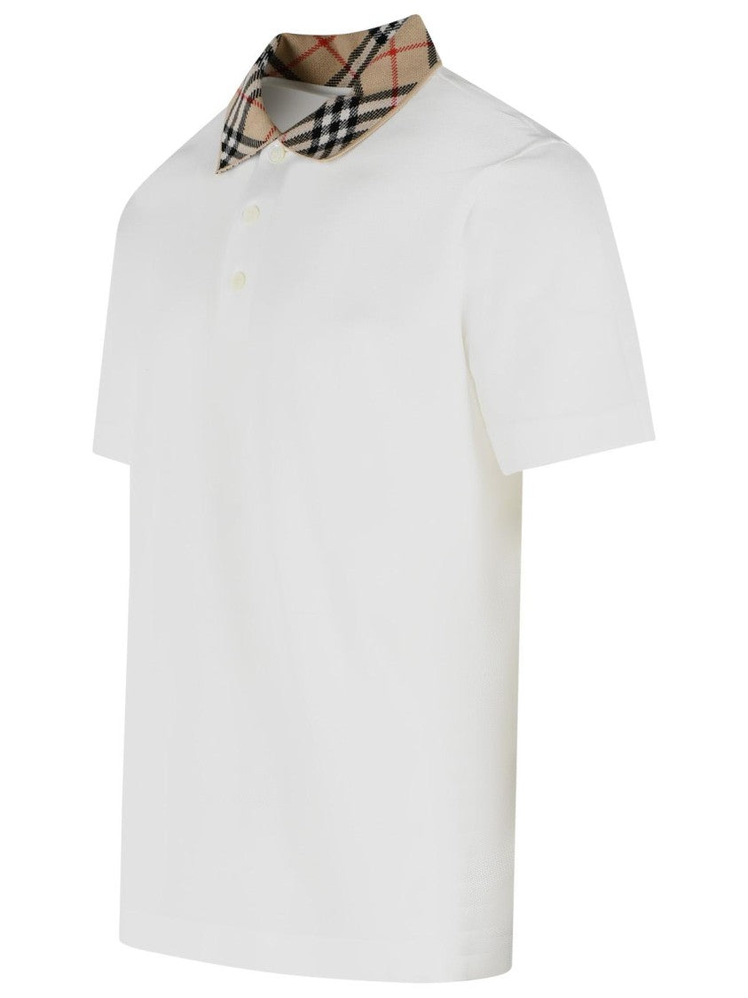 Burberry 'Evan' White Cotton Polo Shirt
