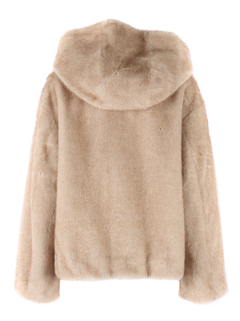 P.A.R.O.S.H. Plush Hooded Jacket With Zipper Closure