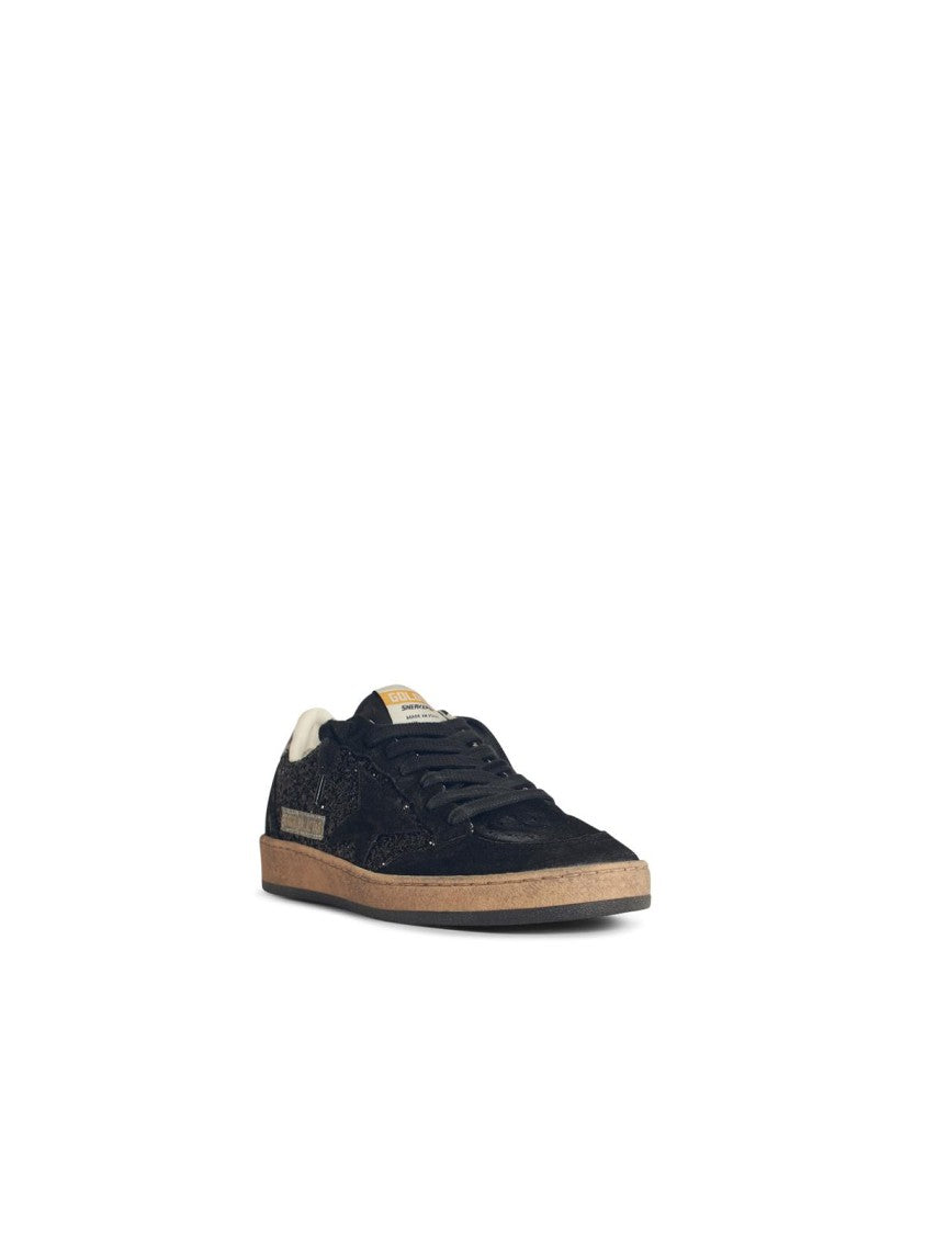 Golden Goose Ball-Star Statement Sneakers With Glitter And Suede Accents
