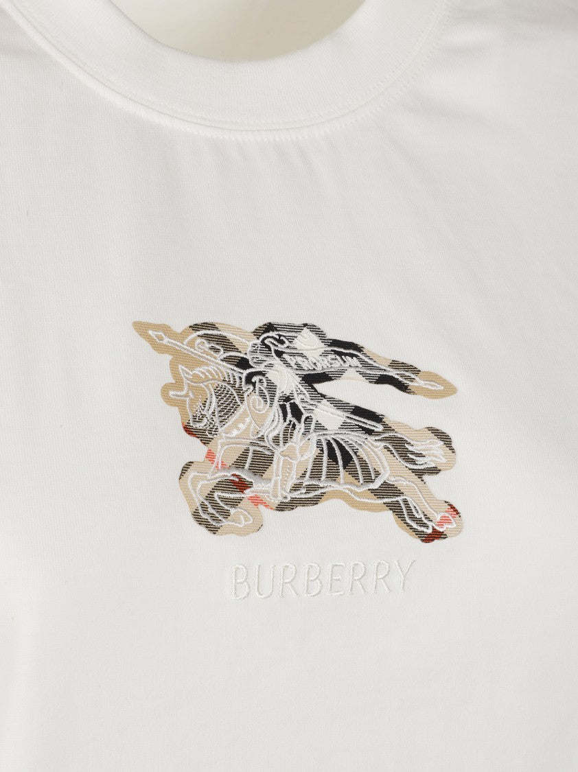 Burberry Short-Sleeved White T-Shirt With Knight Graphic