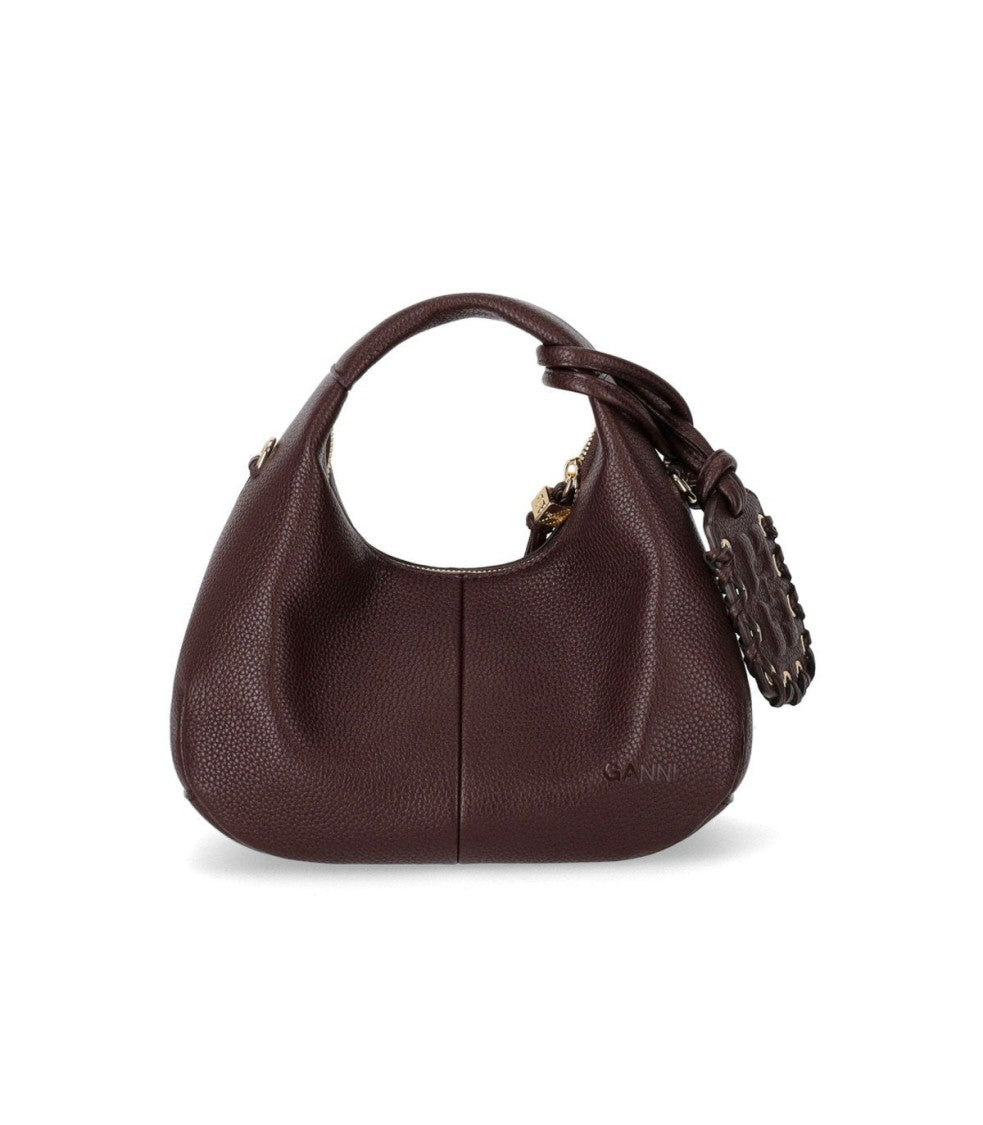 Ganni Chicory Coffee Mini Hobo Bag