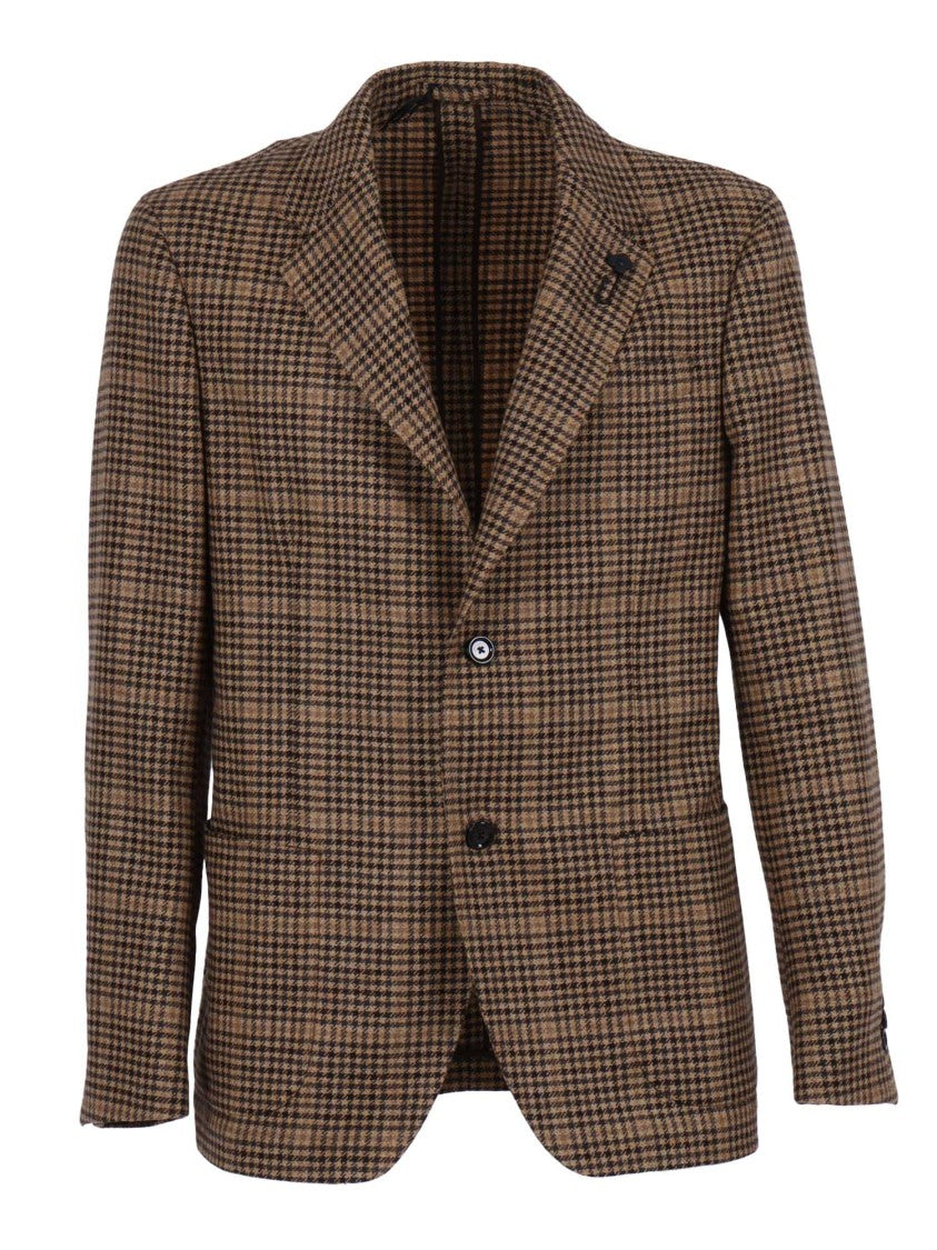 Lardini Houndstooth Pattern Roma Jacket