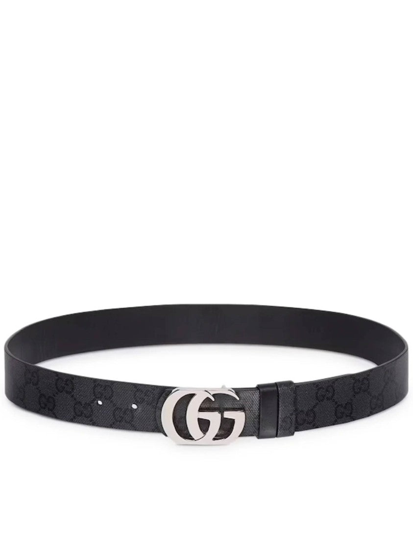 Gucci Black Belt W.35 Embossed Accessory