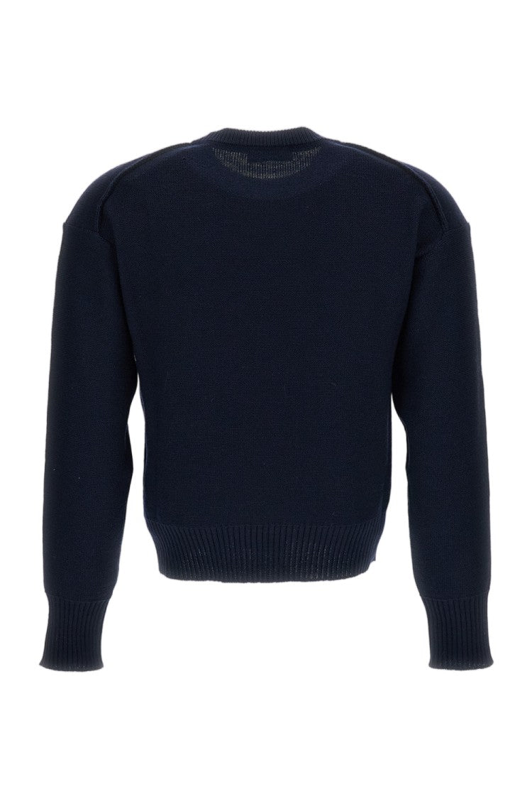 Erdem Cropped Crewneck Jumper In Extra Fine Merino Wool With Jacquard Floral Motifs