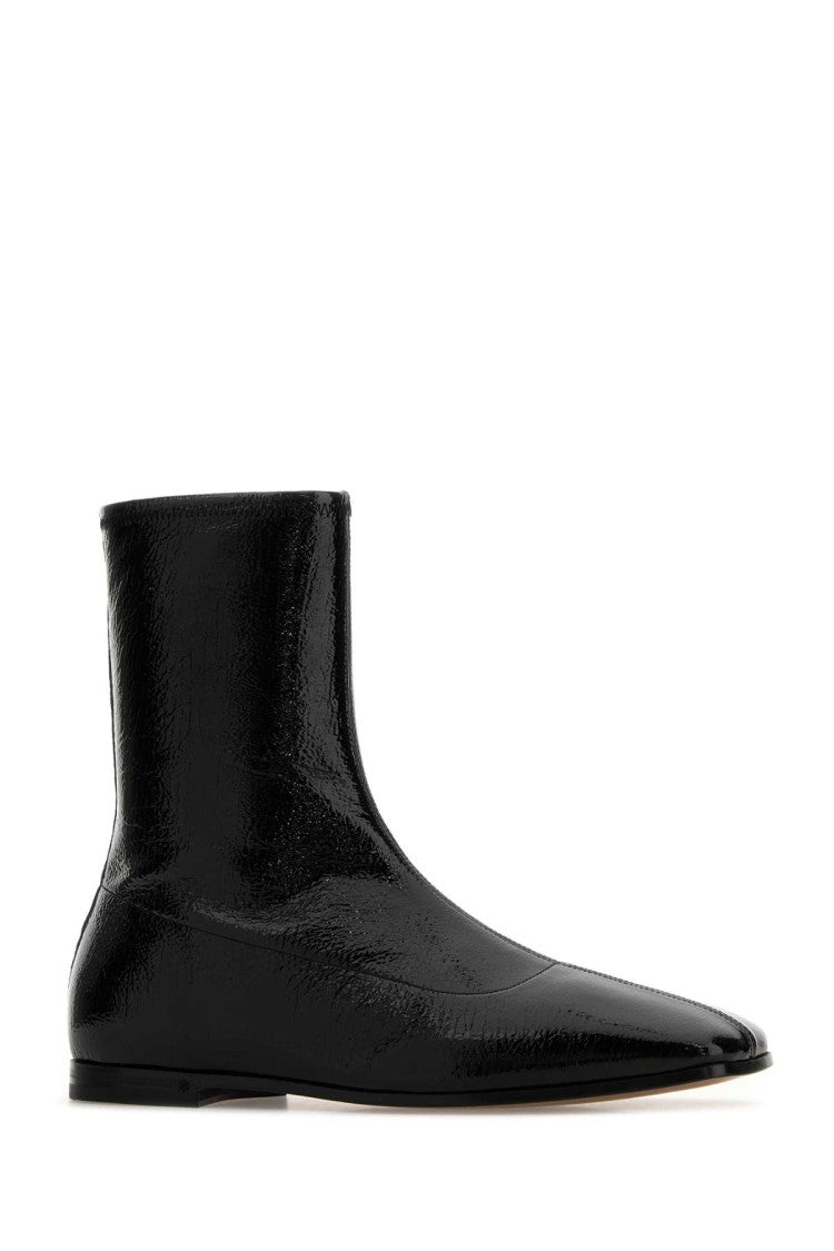Valentino Garavani Black Leather Vlogo Signature Boots