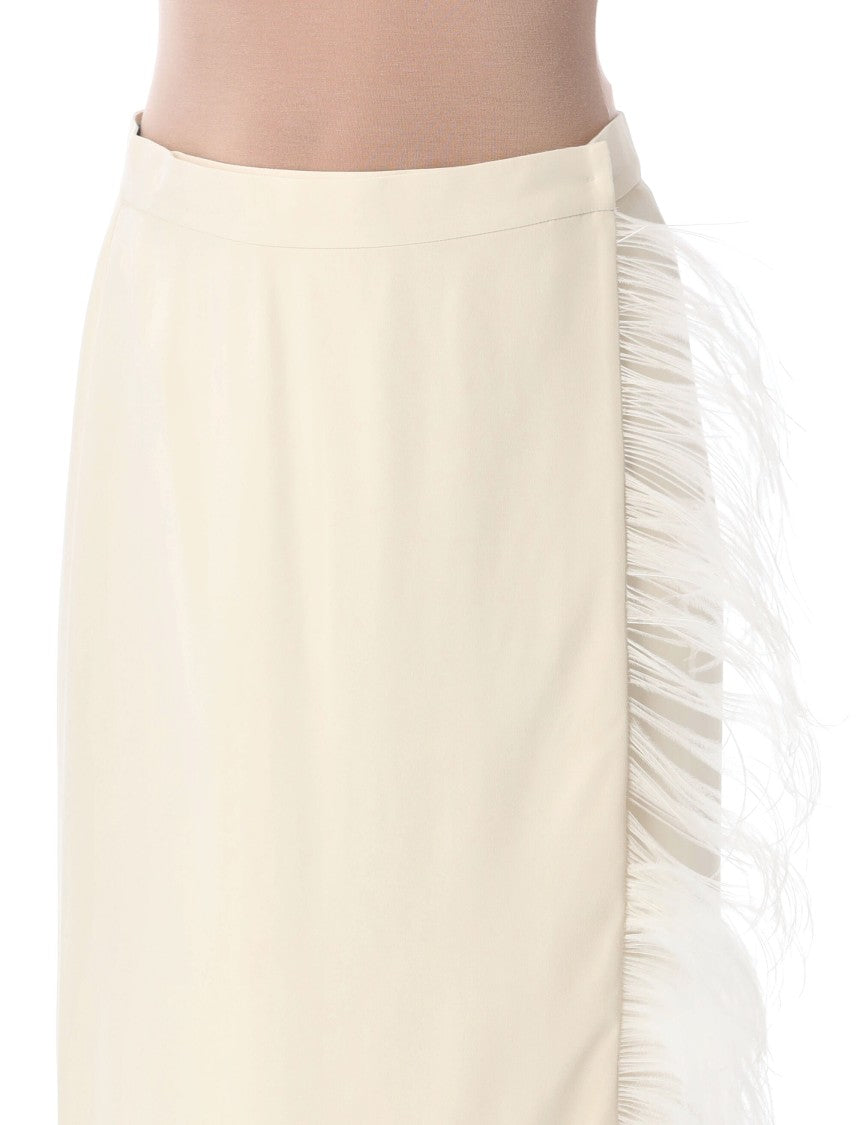 Alberta Ferretti Fringe-Detail High-Waist Midi Skirt