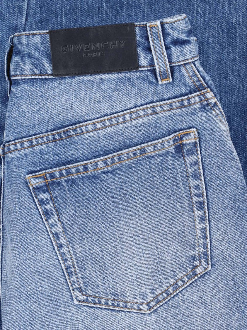 Givenchy Light Blue Cocoon Cotton Denim Wide-Leg Jeans