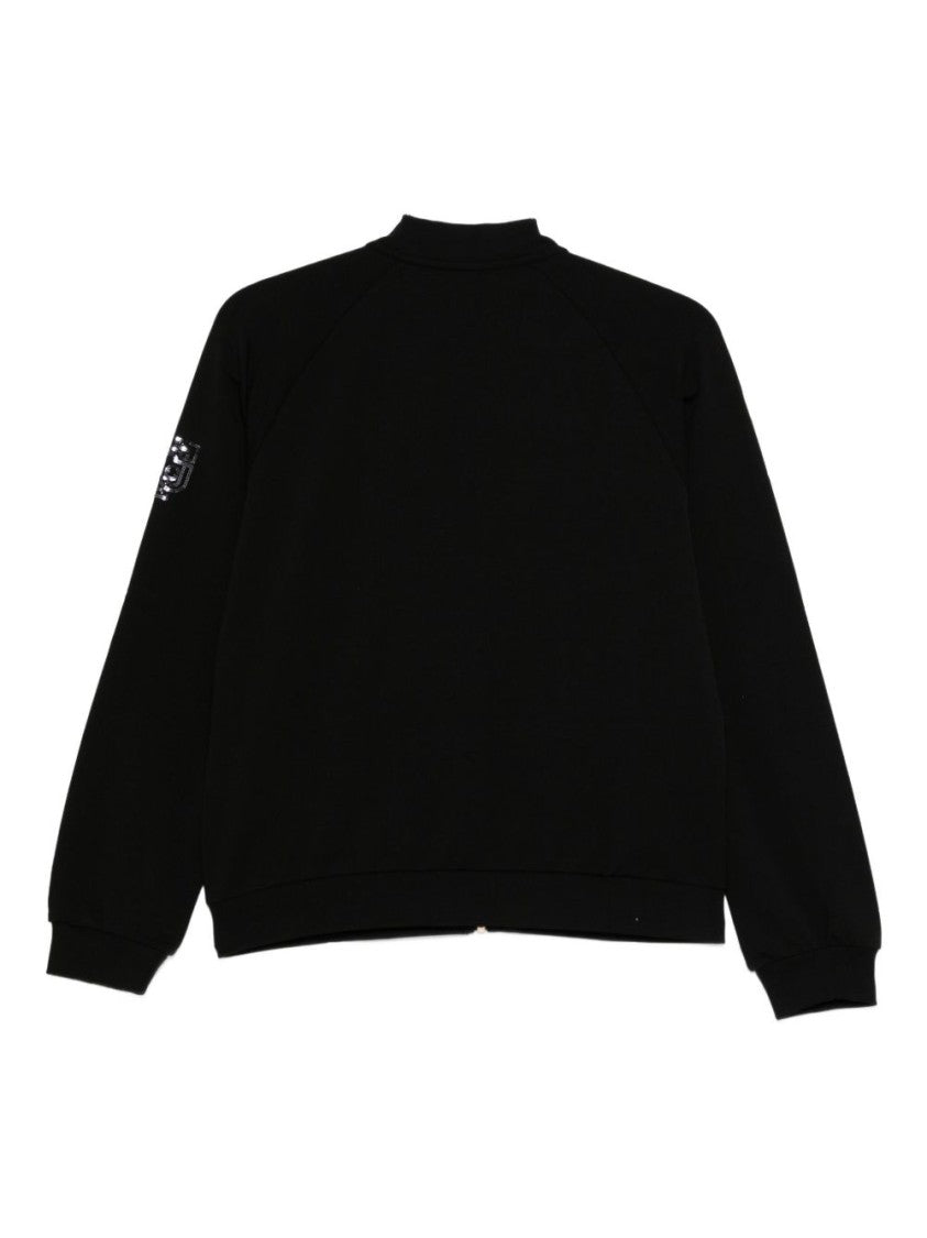 Liu Jo Black Relaxed Fit Jacket With Ribbed Details