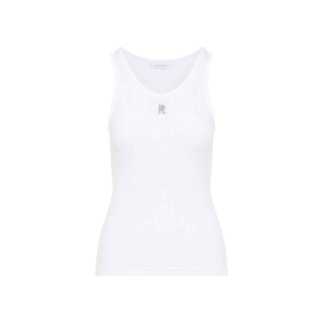 Rabanne White Cotton Tank Top