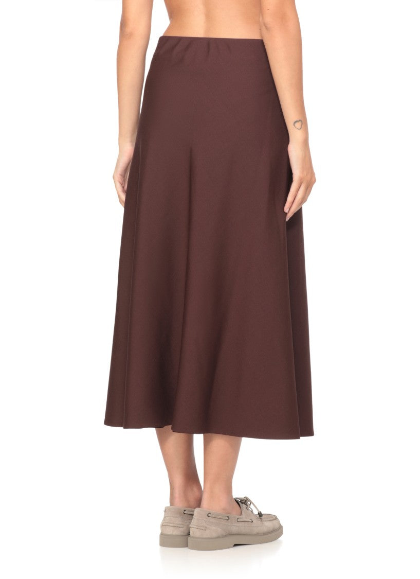 Brunello Cucinelli Bordeaux Wool Skirt