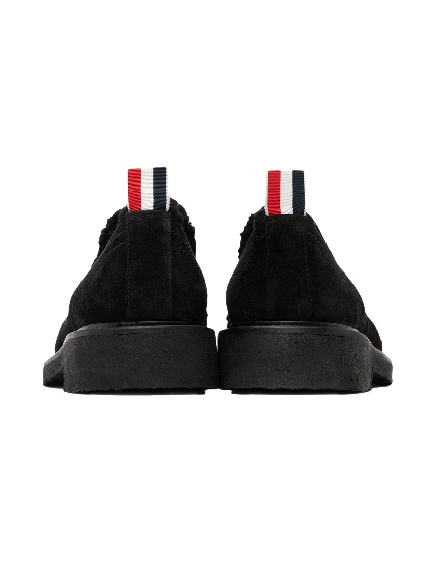 Thom Browne Sleek Black Calf Leather Loafers With Rubber Sole
