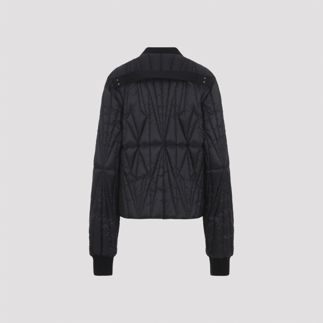 Moncler X Rick Owens Geometric Quilted Flight Jacket With Rib Knit Details
