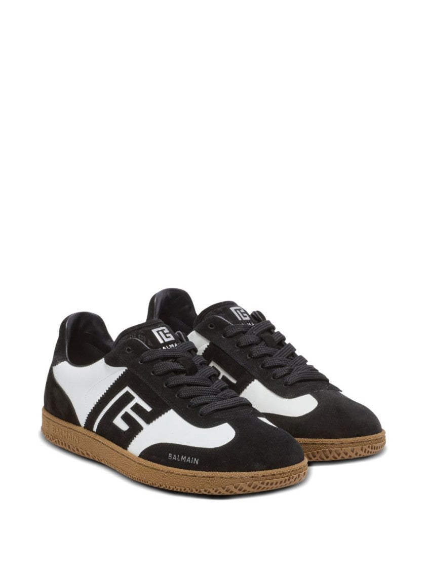 Balmain Black Suede Leather Low-Top Sneakers