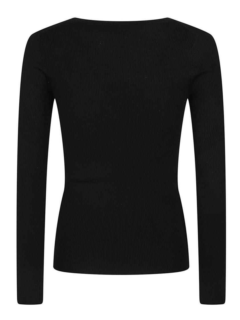 P.A.R.O.S.H. Long U Neck Fitted Wool Sweater