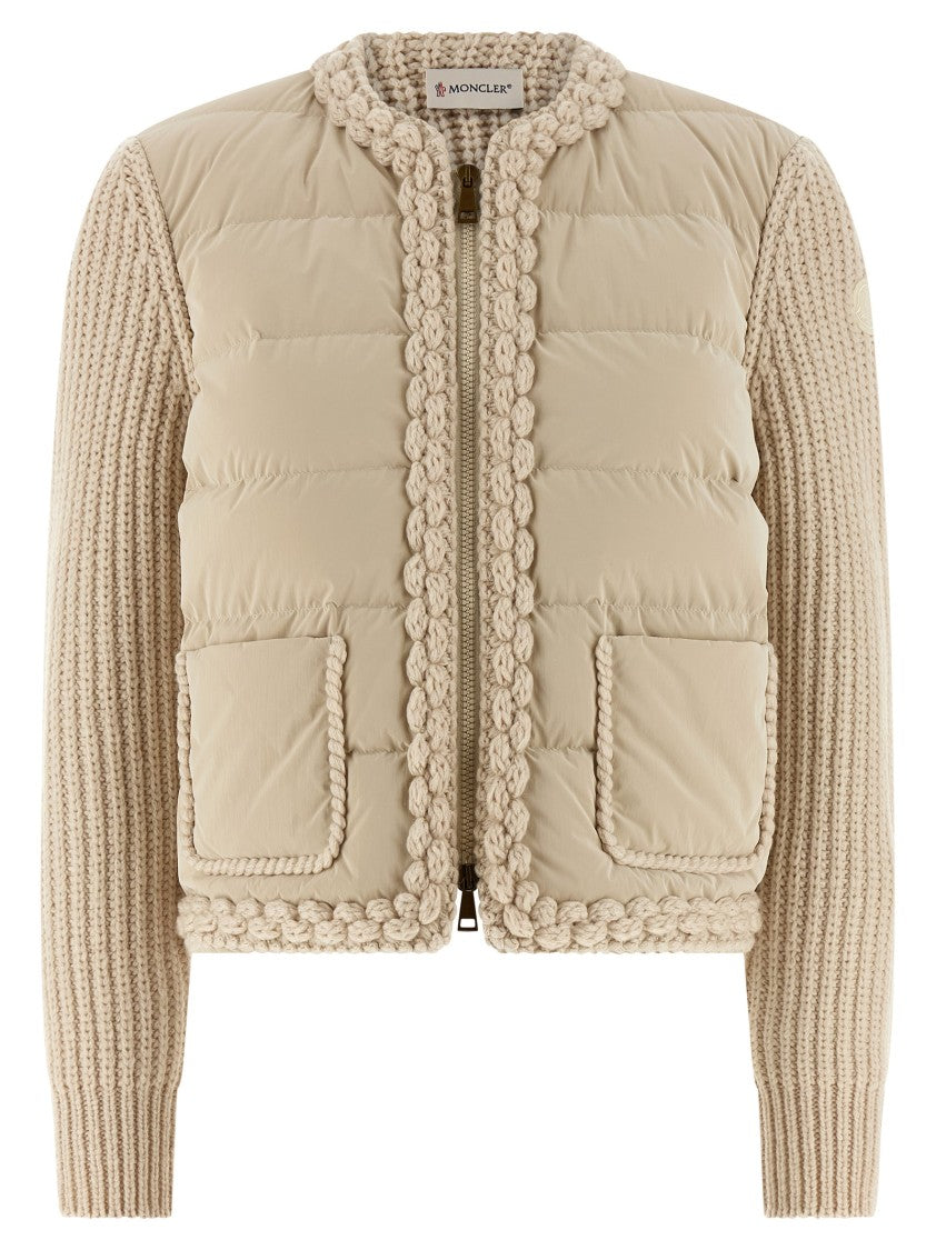 Moncler Quilted Wool And Goose Feather Padded Cardigan