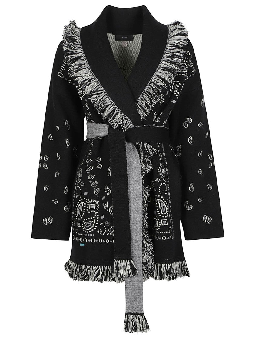 Alanui Bandana Jacquard Intricate Cashmere Cardigan