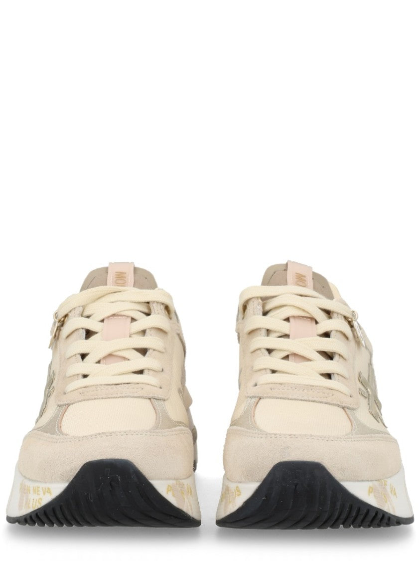 Premiata Beige Moerund Zebra Panel Sneakers