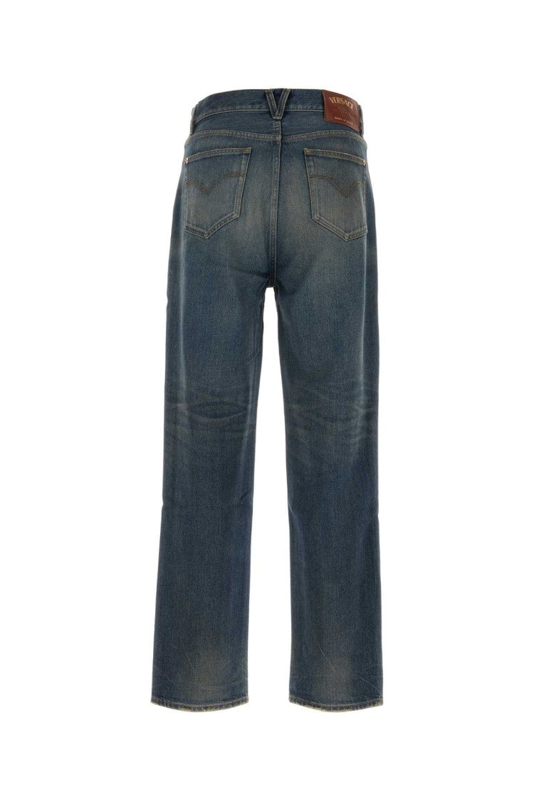 Versace Straight-Leg Denim Jeans With Vintage Faded Wash