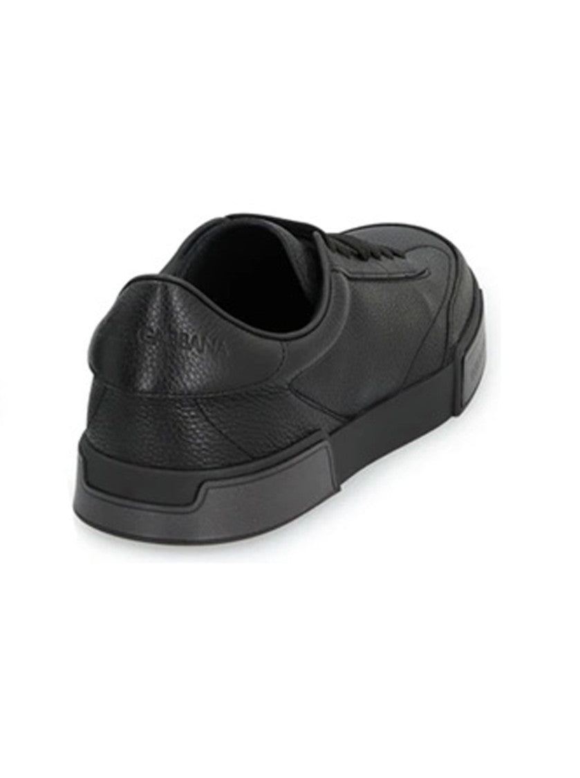 Dolce & Gabbana Low-Top Textured Black Sneakers