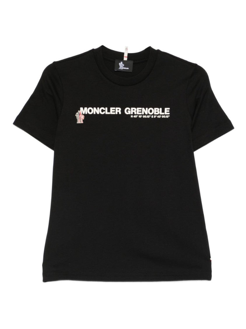 Moncler Grenoble Boxy Fit Black Cropped T-Shirt