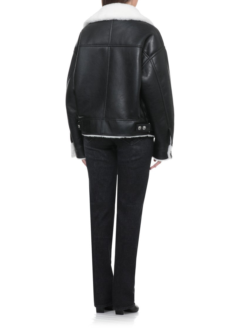 Stand Studio Pica Jacket With Faux Fur Collar And Shearling Lining