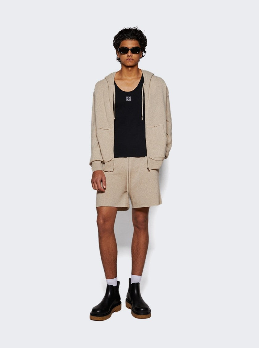 Maison Margiela Zip-Up Walnut Sweatshirt With Spacious Hood