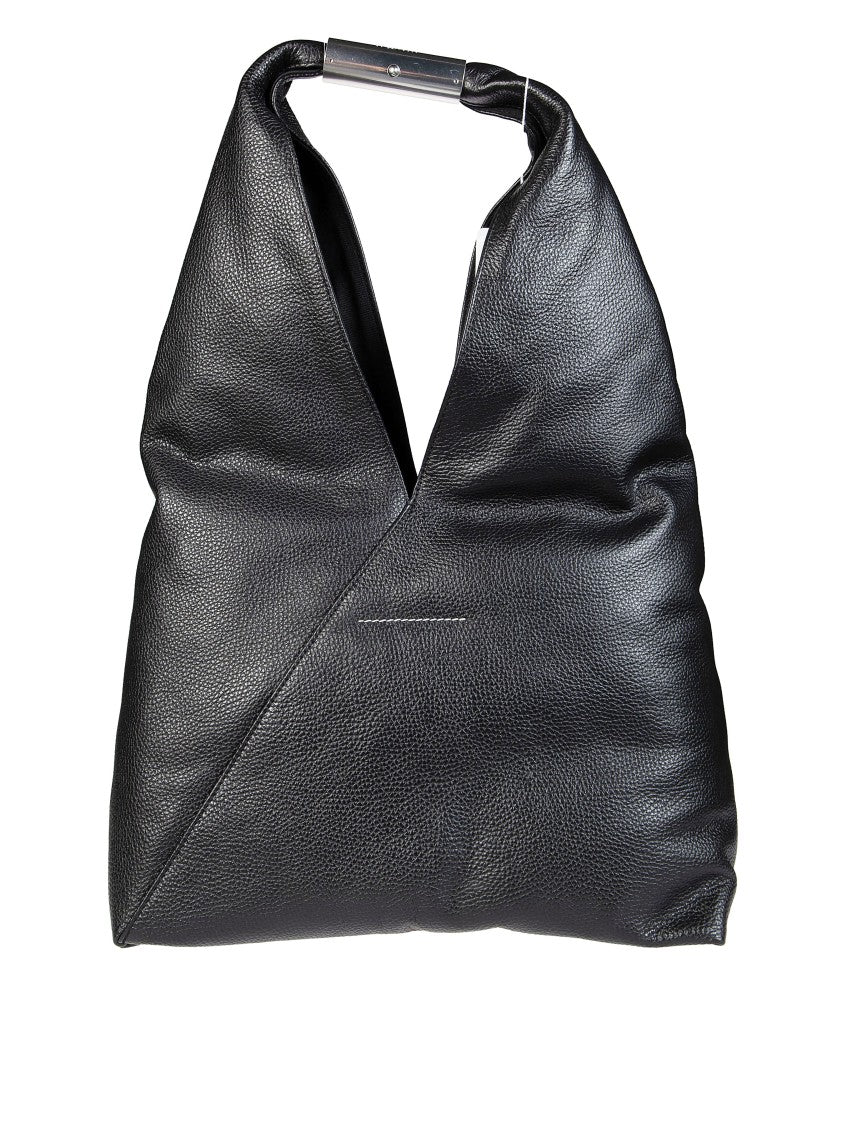 Mm6 By Maison Margiela Triangular Fold Over Pebbled Leather Shoulder Bag
