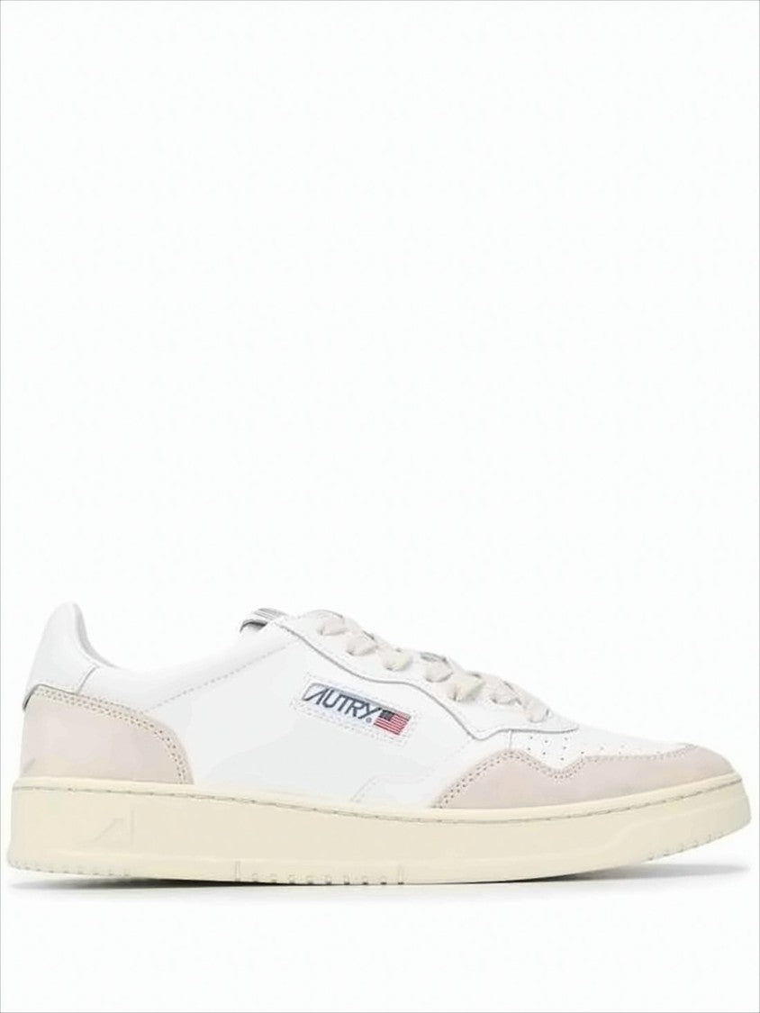 Autry Low-Top Sneakers With Beige Suede Overlays