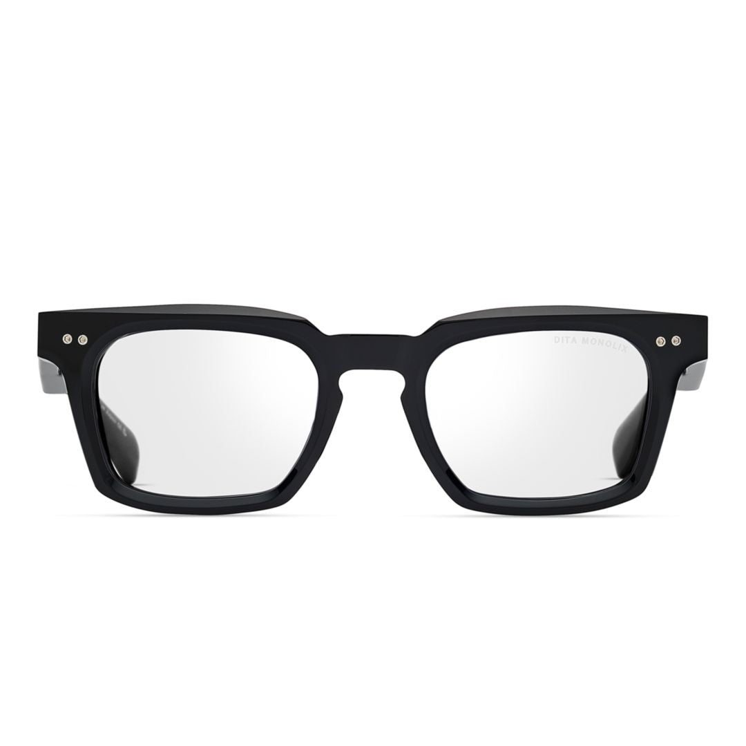 Dita Monolix Translucent Green Square Frame Sunglasses With Metallic Accents