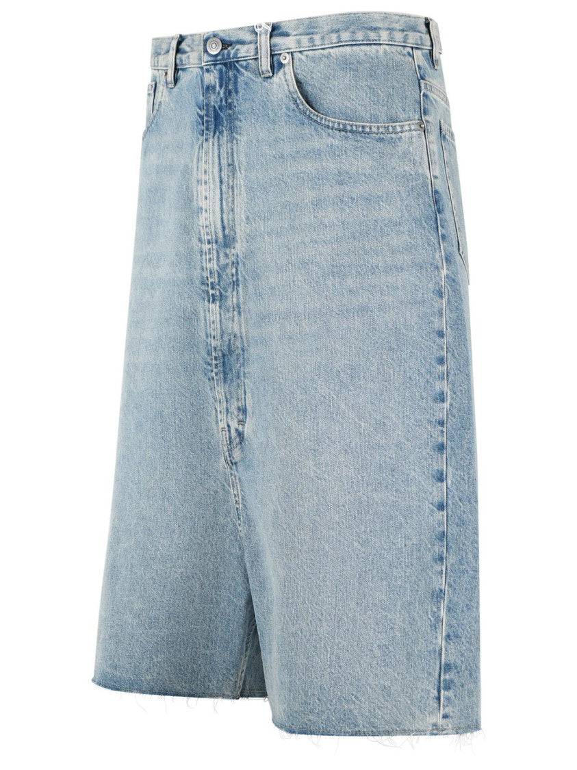 Maison Margiela Light Blue Cotton Bermuda Shorts