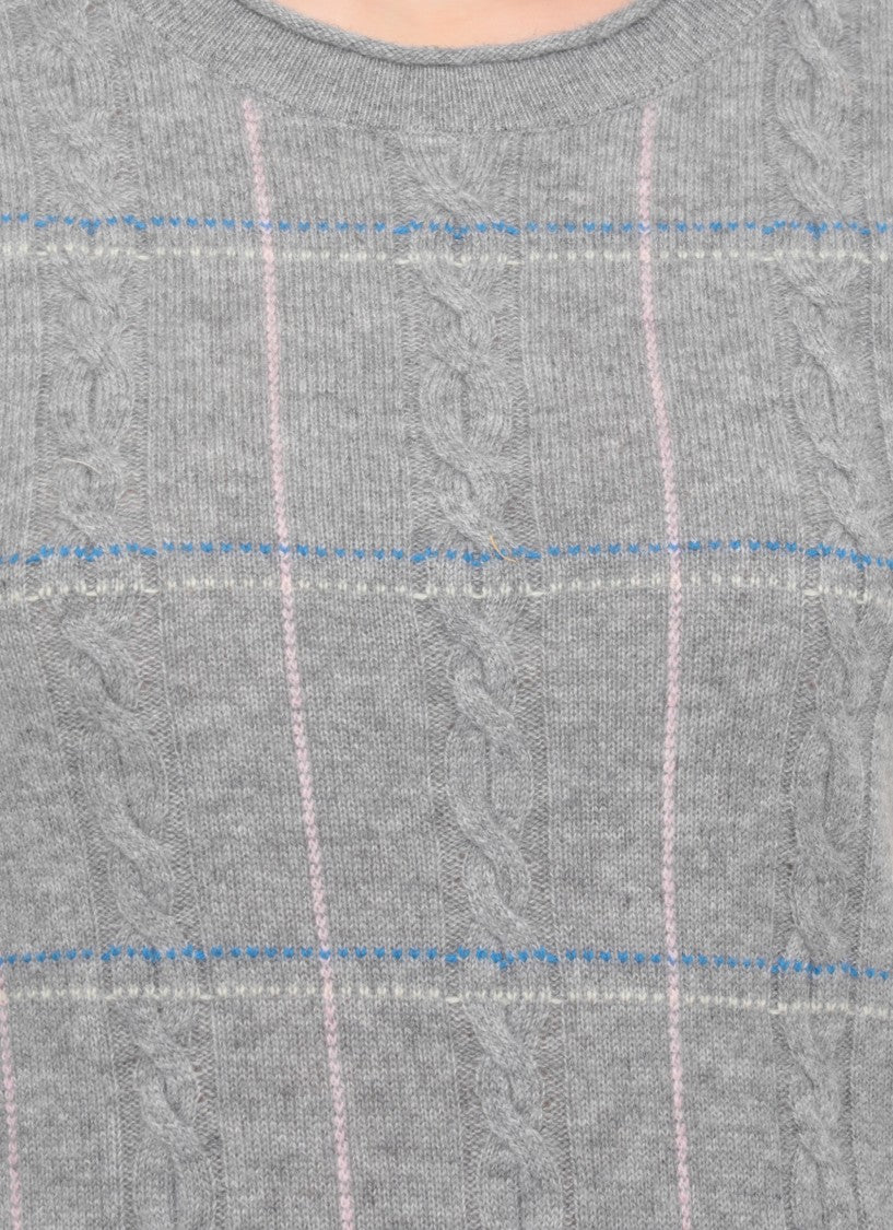 Guest In Residence Grey Check Woven Cashmere Vest