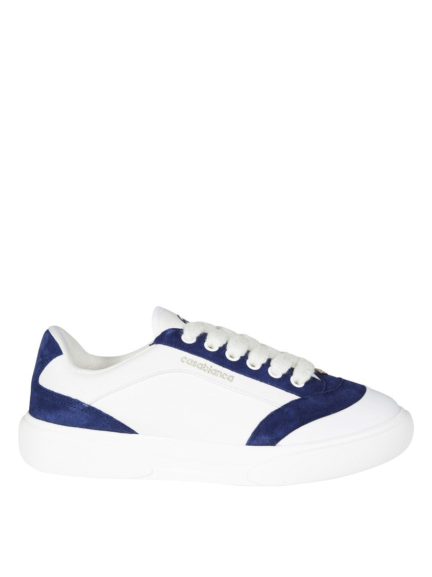 Casablanca Blue Del Mar Low-Top Suede Overlay Sneakers