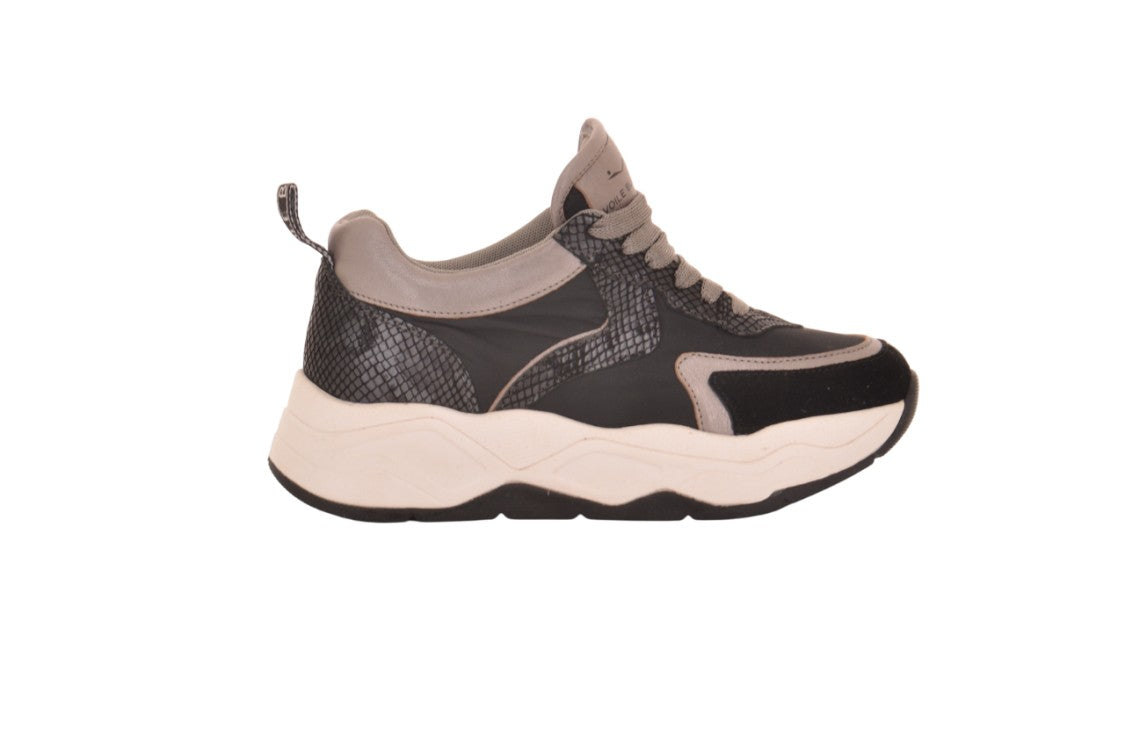 Voile Blanche Two-Tone Suede And Technical Nylon Sneakers