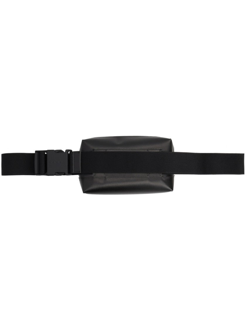 Marni Neutrals Rectangular Zip Closure Logo Polyamide Pouch