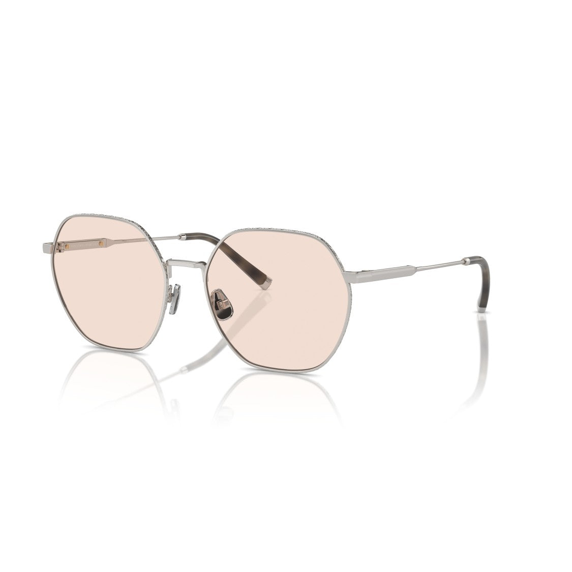 Brunello Cucinelli 0Bc1001t Geometric Titanium Sunglasses With Soft Pink Lenses