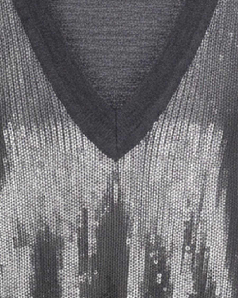 Alpha Studio Grey Sequined Sleeveless Sweater