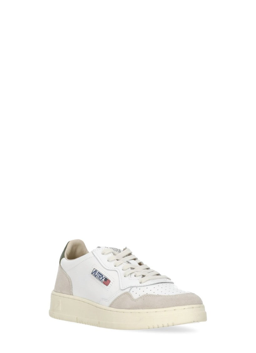 Autry White Medalist Low Suede Inserts Sneakers