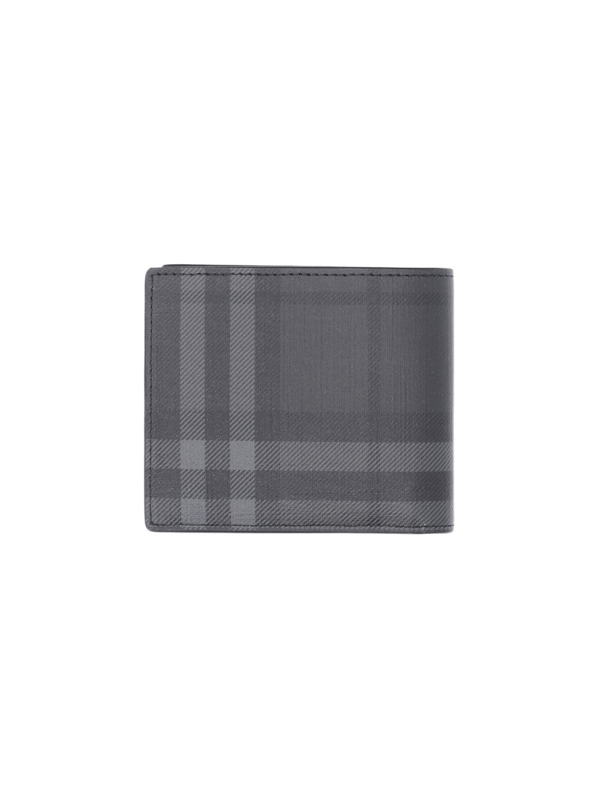 Burberry Check Fabric Embossed Logo Wallet