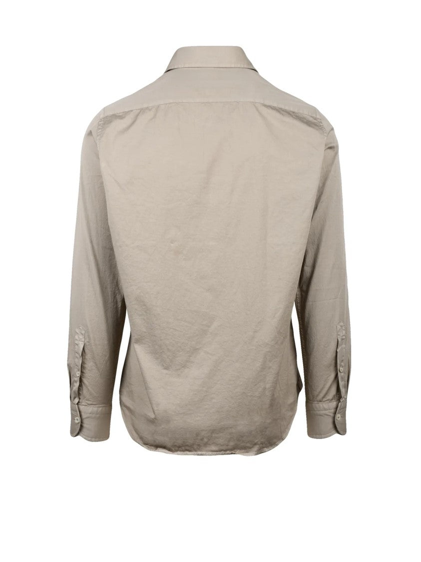 Sonrisa Classic Button-Down Beige Cotton Shirt