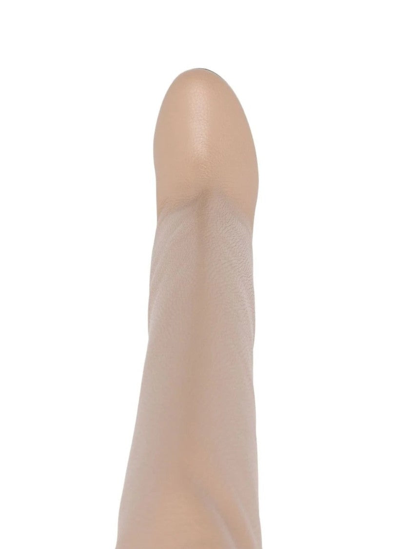 Kiton Seamless Brown Deerskin Long Boots With Mid Block Heel