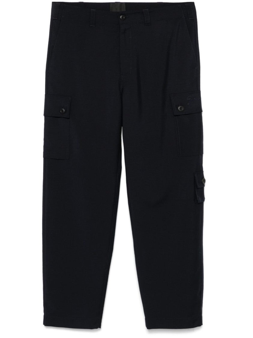 Givenchy Relaxed Fit Blue Trousers With Cargo Pockets