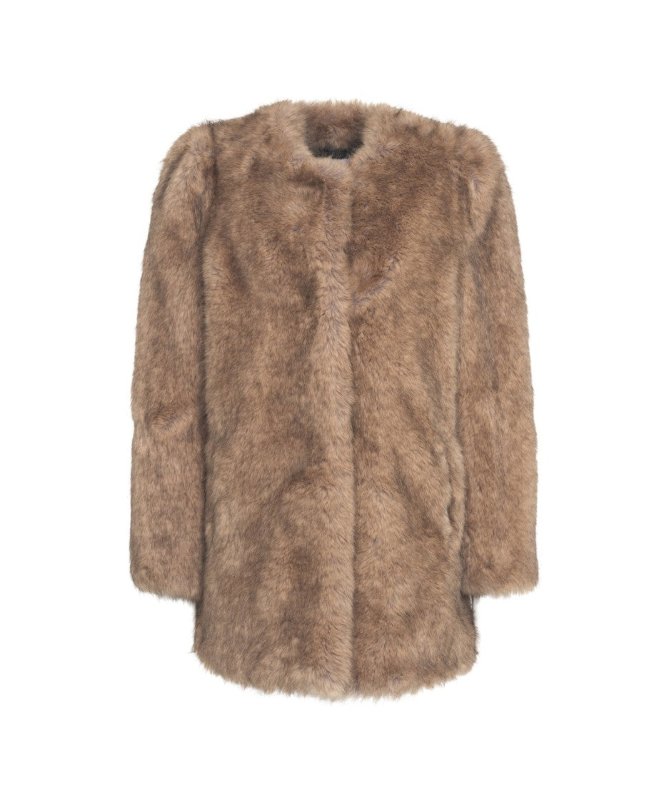 Stand Studio Tailored Faux Fur Jacket With Plush Texture