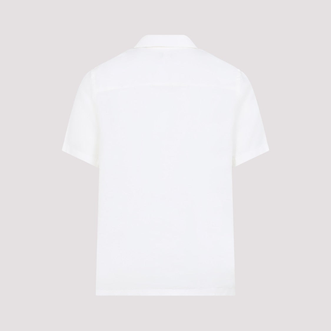 Canali Pure White Linen Shirt With Pointed Collar