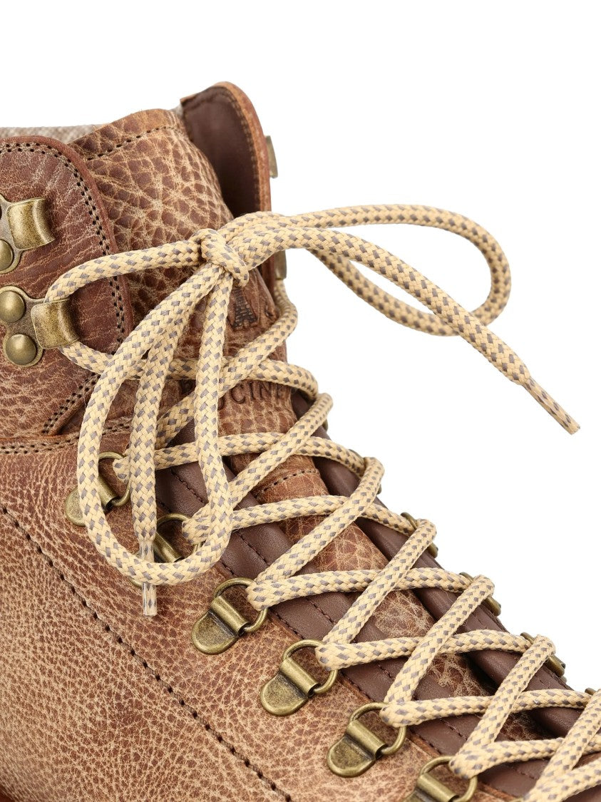 Brunello Cucinelli Scarpe Tweed Collar Ankle Boots