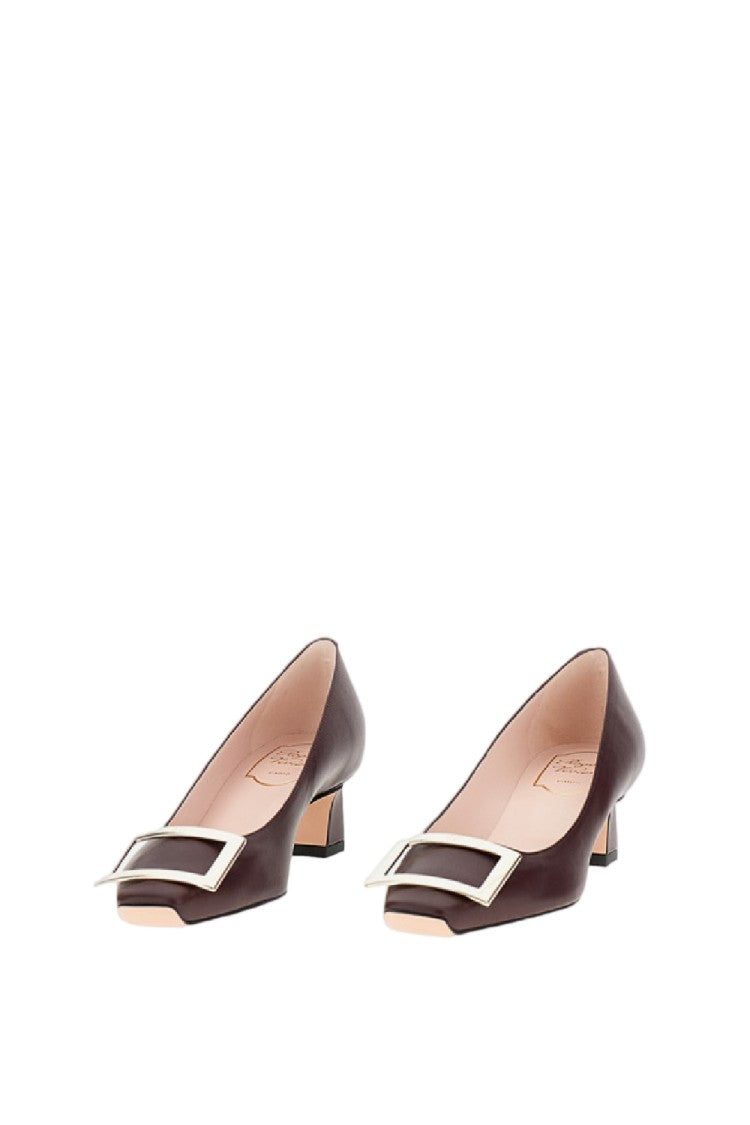 Roger Vivier Pointed Toe Pumps With Square Buckle Detail