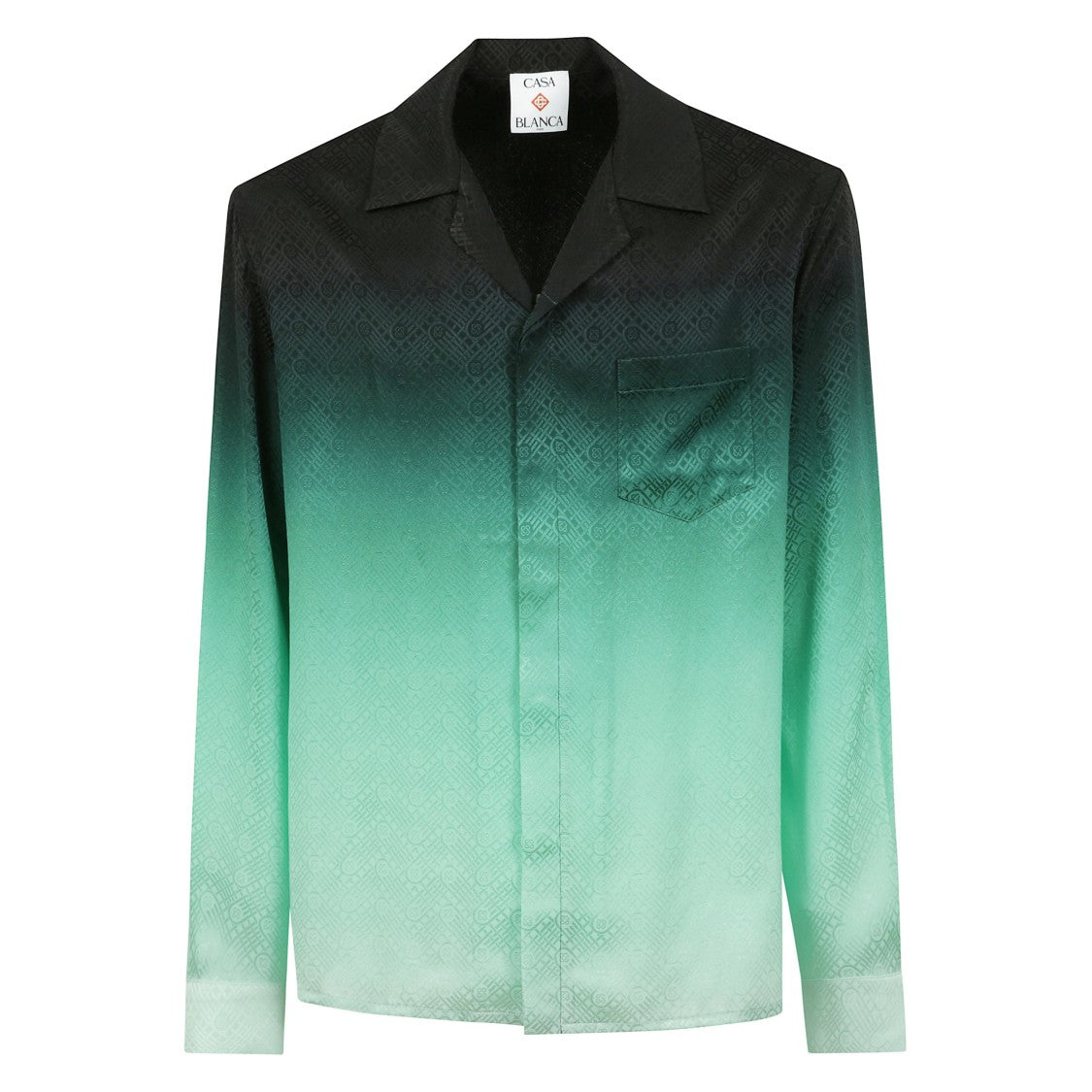 Casablanca Ombre Geometric Silk Shirt
