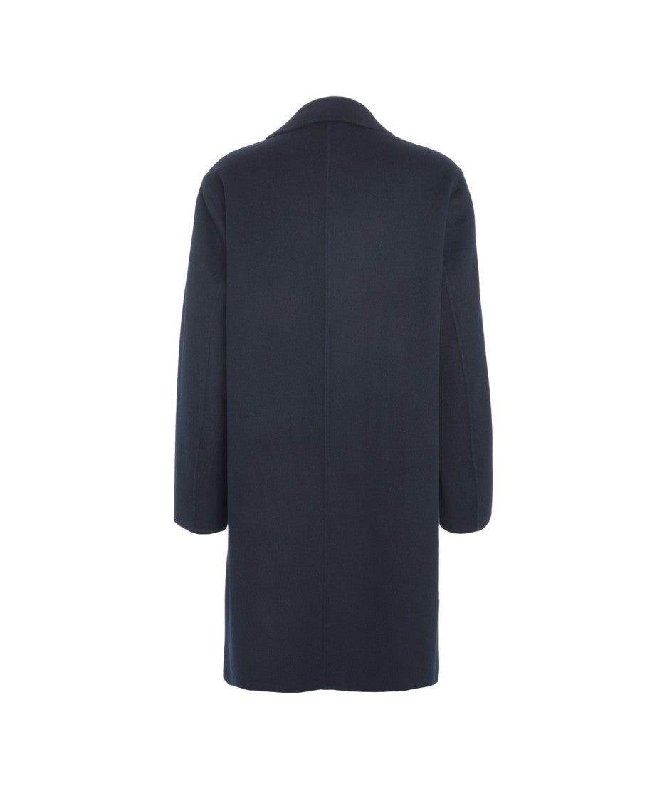 Amaranto Classic Cashmere-Wool Blend Coat With Notched Collar