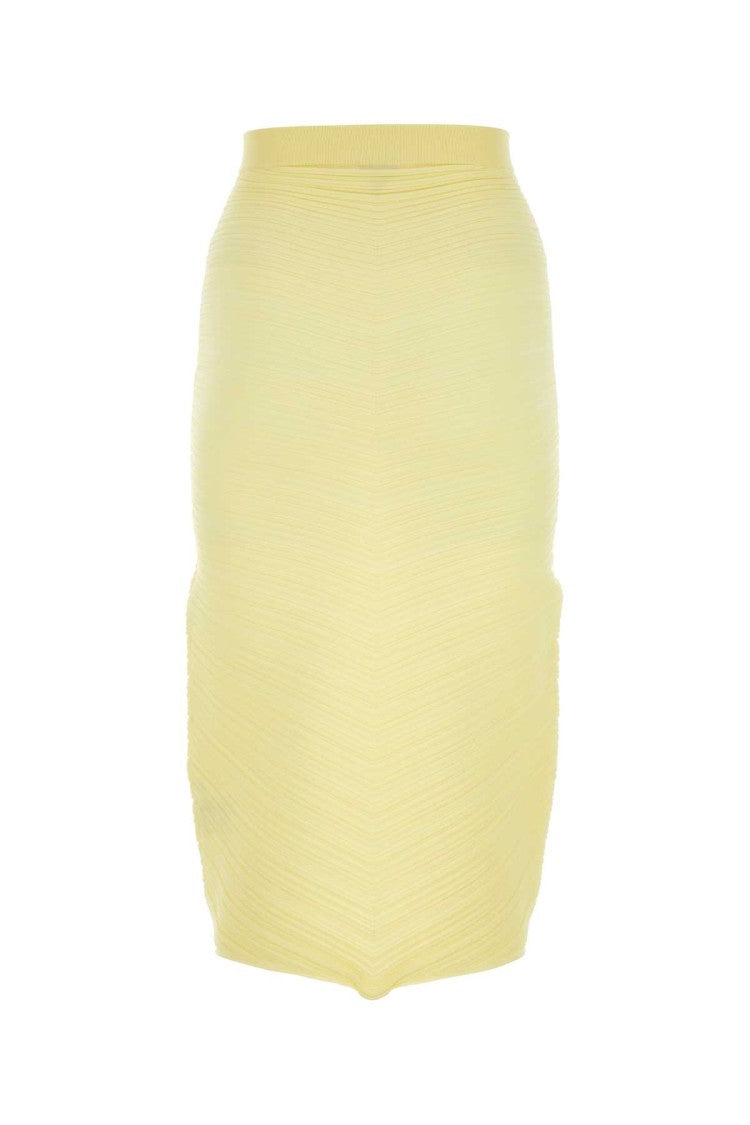 Bottega Veneta Yellow Stretch Cotton Blend Skirt