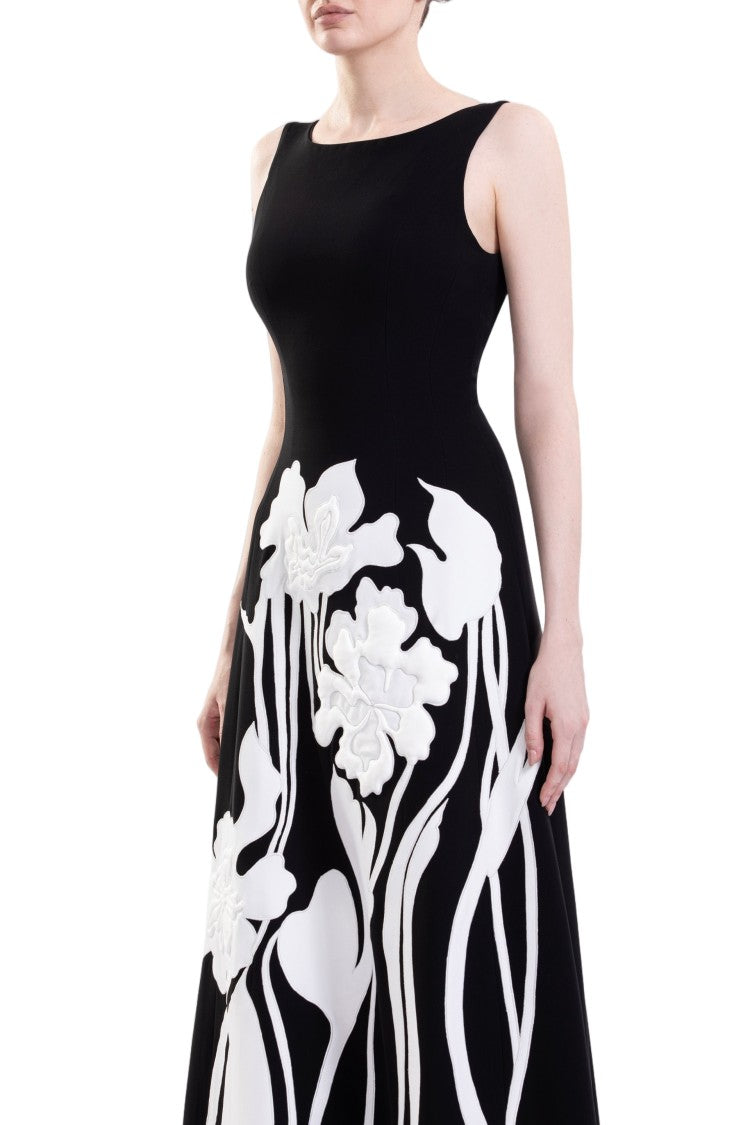 Saiid Kobeisy Embroidered Padded Crepe Dress