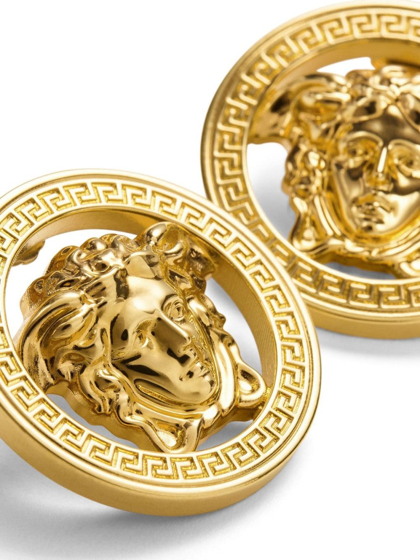 Versace Gold-Tone Brass Medusa Head Earrings